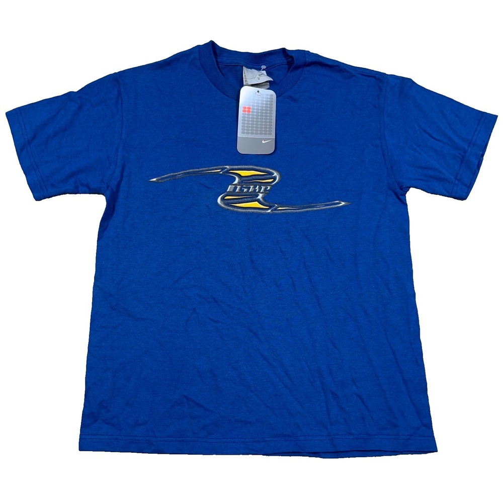 Vintage Y2K Nike Shirt Youth Boys Small Blue Tee Double Side Deadstock 2000s